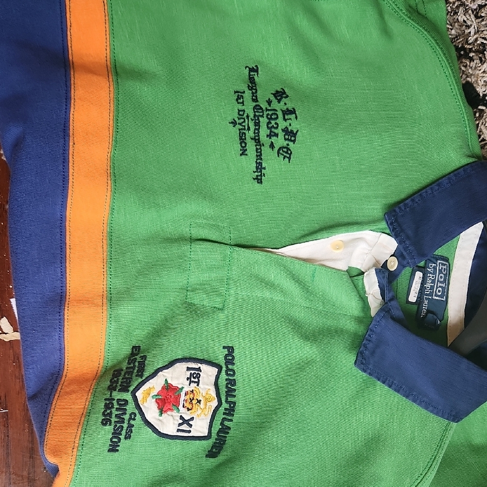 Polo by Ralph Lauren Green and Blue Polo with Emblem - Picture 4 of 5